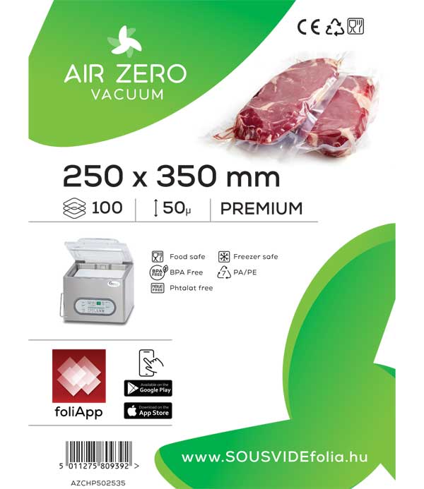 250 x 350 mm Air Zero Easypack Vákuumtasak csak csomagoláshoz 50 micron (100 db)